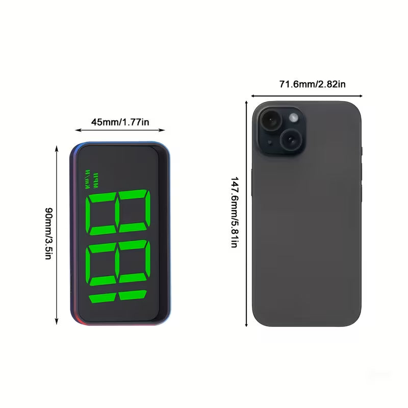 Emde DriveView HUD – Plug-and-Play GPS Speedometer for Any Car